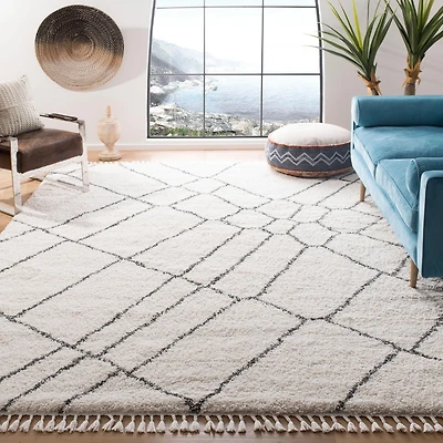 Safavieh Moroccan Fringe Shag Rylan Abstract Plush Area Rug