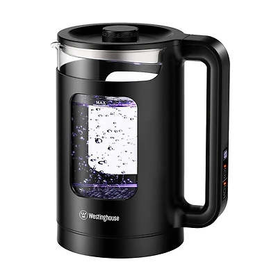 Westinghouse 1.5L Electric Digital Glass Kettle with Color Changing LED - Temperature Control & Keep Warm