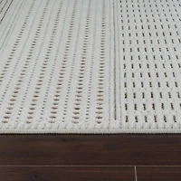 Tapis d'interieur/exterieur abstrait Rug Branch Maise, beige marron, moderne - Entree, couloir