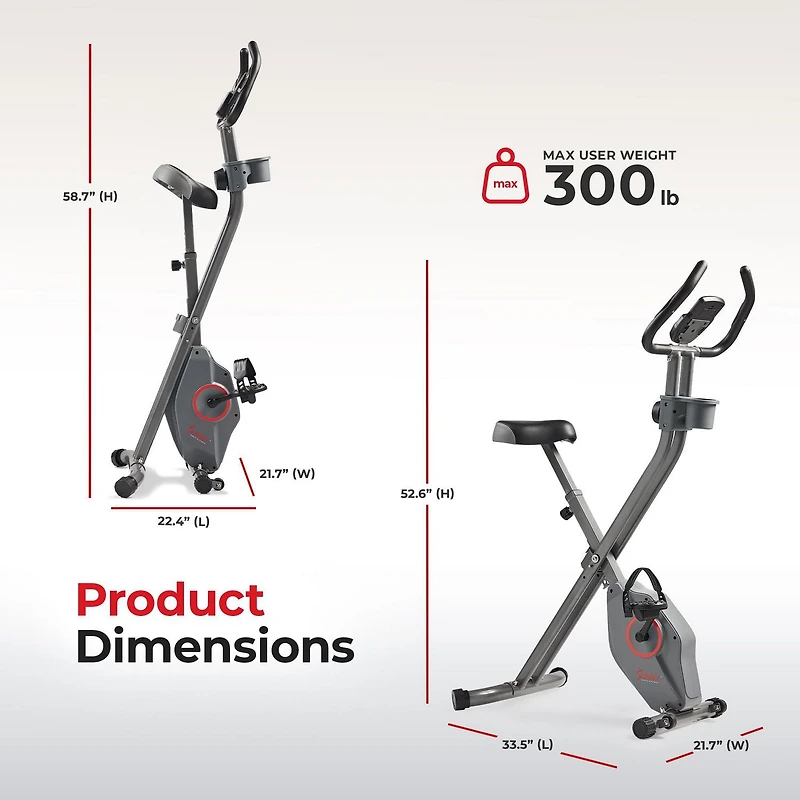 Sunny Health & Fitness Vélo Magnétique Pliable X-Bike Pro - SF-B223011