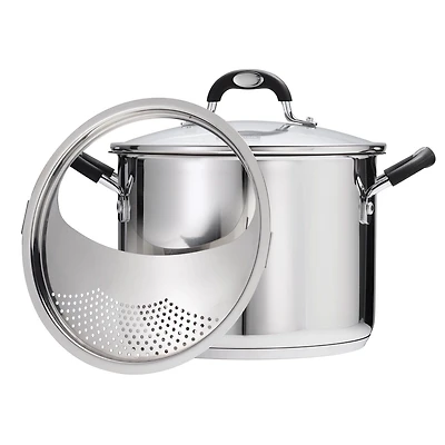 Tramontina Casserole pour soupe à 3 pièces avec accessoire de verrouillage et drainage de 7,6L