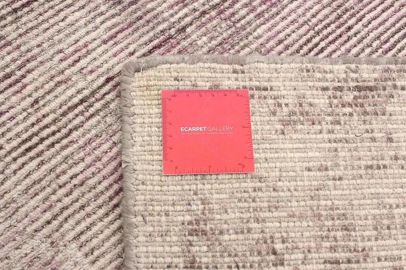 ECARPETGALLERY Tapis Noué à la Main pour Salon, Salle à Manger et Chambre à Coucher Rayé Collection Galleria 5'0" x 7'7" en Gris