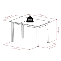 Winsome Perrone 3pc Drop Leaf Dining Table Set with Ladder Back Chair