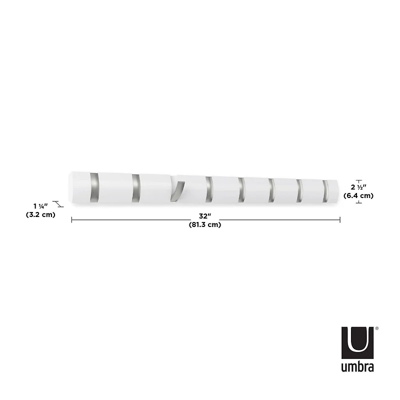 Umbra Flip Wall Mounted Coat Rack,White