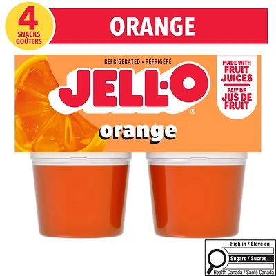 Goûters À La Gelée Réfrigéré À Saveur D'Orange, Paquet De 4 Coupes x 96g