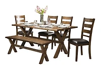 Topline Home Furnishings Rustic Wooden 6pc Dining Set