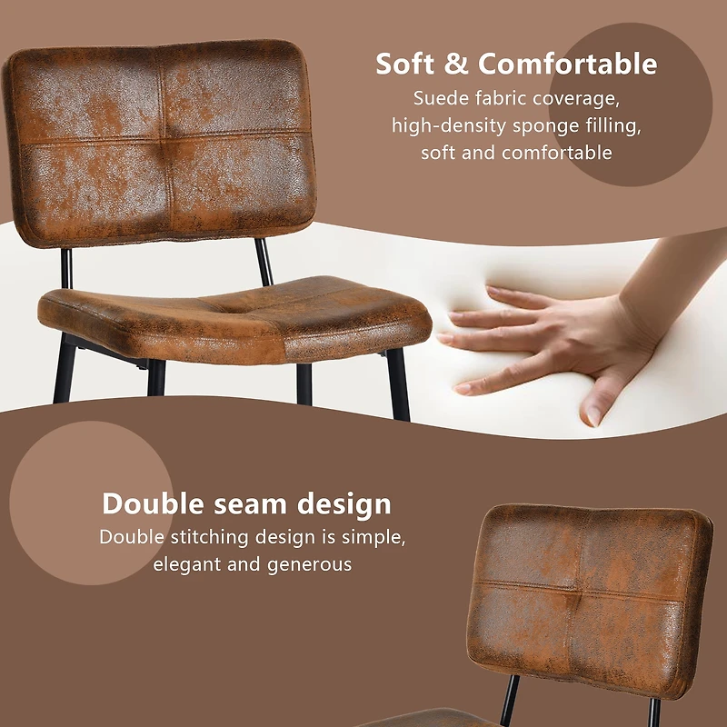 Ensemble de salle à manger compact Homy Casa avec chaises rembourrées en suédine et table ronde noire, 5 pièces pour petits espaces