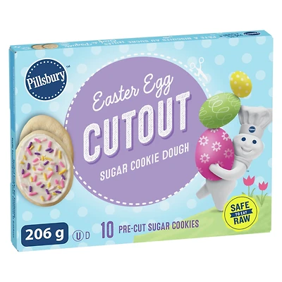 Pillsbury Ready To Bake! Easter Egg Cutout Sugar Cookie Dough, 206g