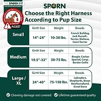Ultimate Control Dog Harness Large Sized Dog, Black Nylon Large Dog Harness with Detachable Accessory Handle & Leash Extension, No Pull Dog Harness by Sporn