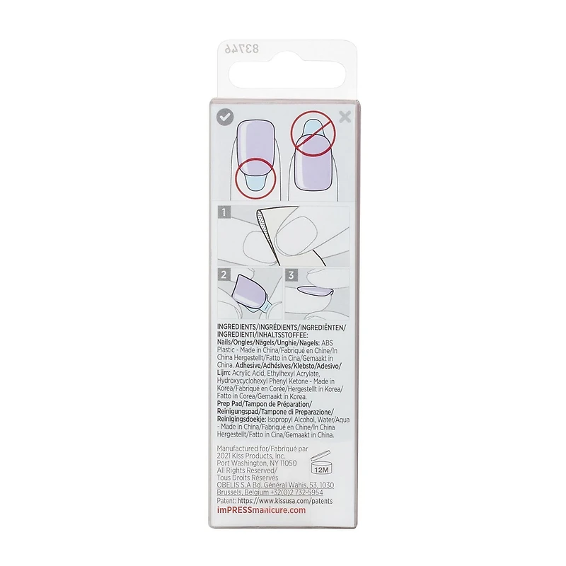 KISS ImPRESS Color - 30 faux ongles, courts Gel en minutes