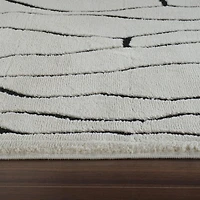 Rug Branch Domus Abstract Indoor Area Rug, Cream Black, Modern - Living Room, Bedroom, Dining Room, and Kitchen
