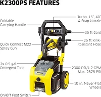 Karcher K1700 Electric Power Pressure Washer with 3 Nozzle Attachments