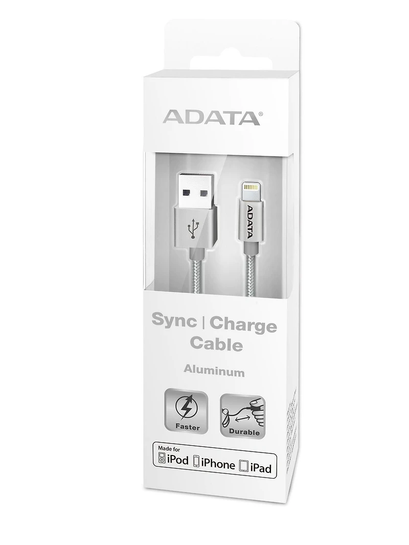 ADATA Le câble Lightning Sync & Charge argent