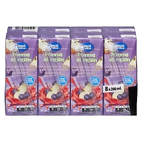 Jus de pomme raisin Great Value 8x200ml