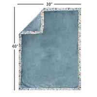 Modern Moments by Gerber Baby 1 Pack Plush Blanket with Satin Trim, Sized 30" x 40"
