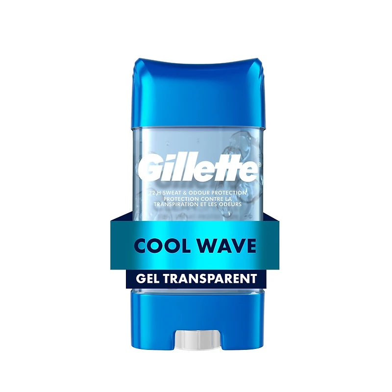 Antisudorifique et désodorisant Gillette pour hommes, gel transparent, Vague fraîche 108 g