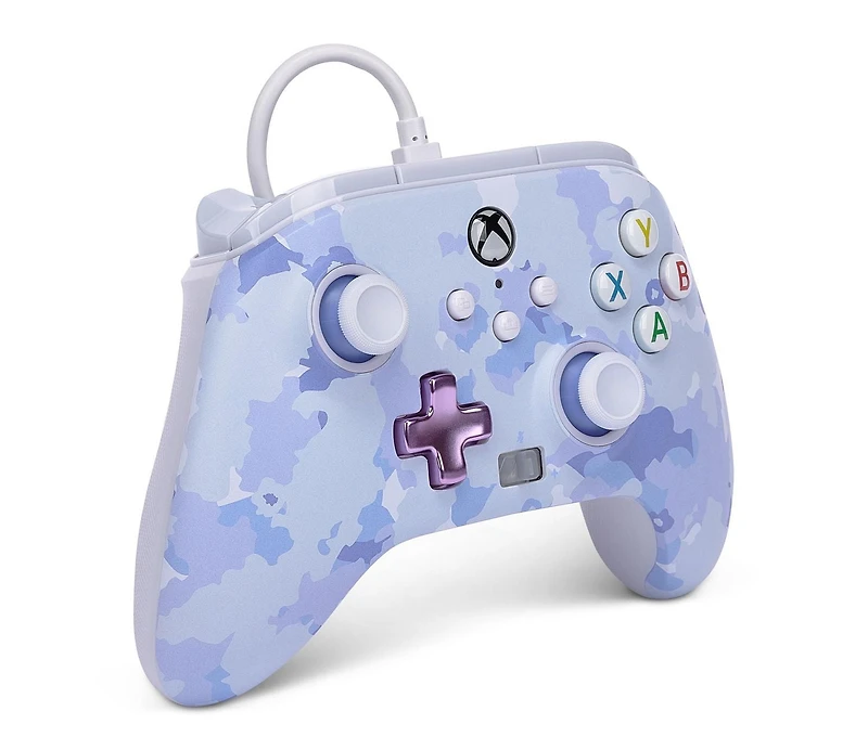 Manette câblée améliorée de PowerA pour Xbox Series X|S - Camo violet XboxX