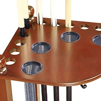 Hathaway Regent Corner Floor Walnut Finish Cue Rack