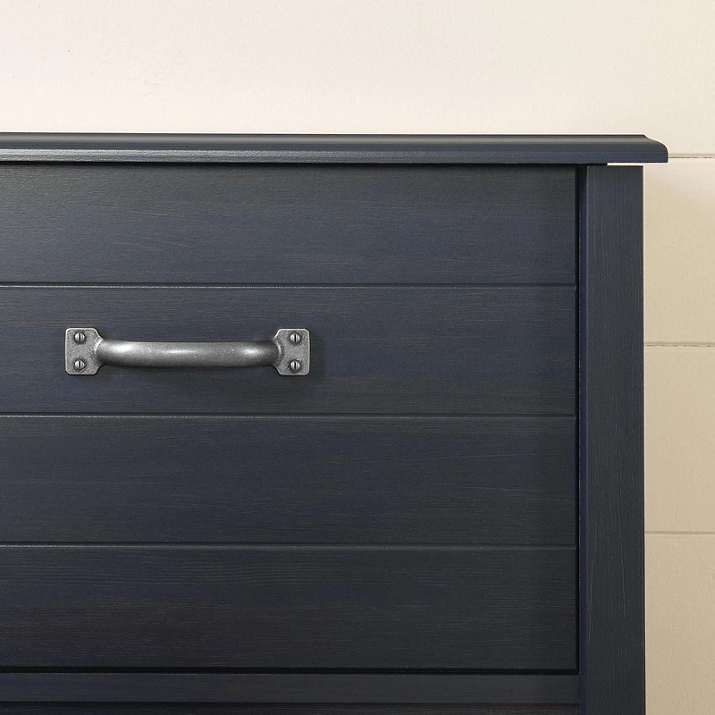 South Shore Ulysses Twin Storage Bed and Bookcase Headboard Set, in Blueberry