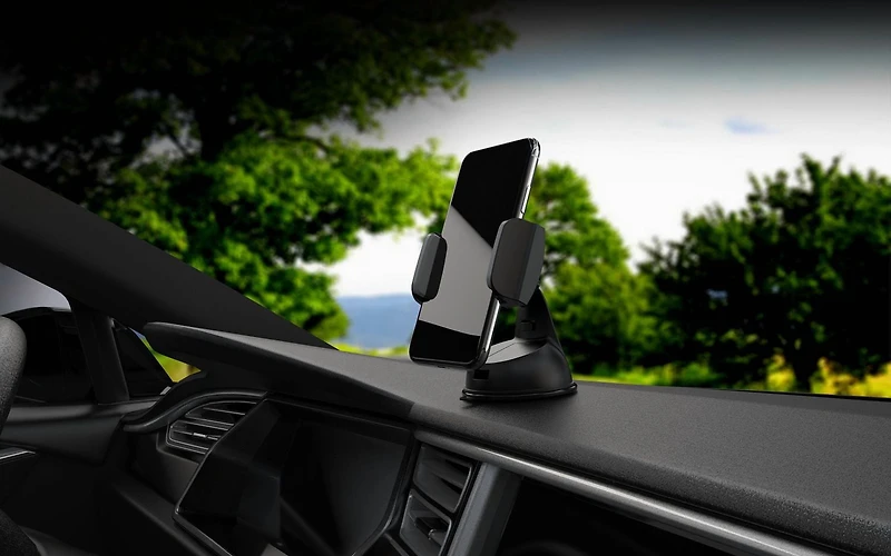 AutoDrive Dash & Window Mount Phone Holder, Versatile Design, Compatible with Most Smartphones, Dash & window suction cup