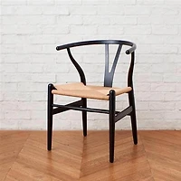 Heavenly Collection | Chaise de salle à manger Wishbone en bois noir pour cuisine ou salle à manger