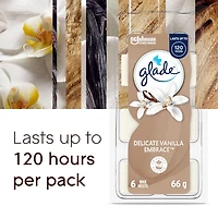 Glade® Wax Melt Air Freshener Refills, Delicate Vanilla Embrace, 6 Melts