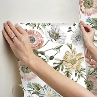 RoomMates Vintage Poppy Peel and Stick Wallpaper