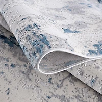 Rug Branch Vogue 2' x 7' (Exact Size: 2'3" x 7') Abstract Indoor Runner Rug, Blue Cream, Contemporary - Entryway, Hallway, Bathroom, and Kitchen