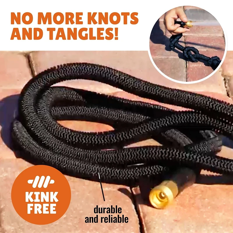 Xhose Garden Hose Expandable Hose Dac-5 Ultra Durable Garden Hose 75' Black