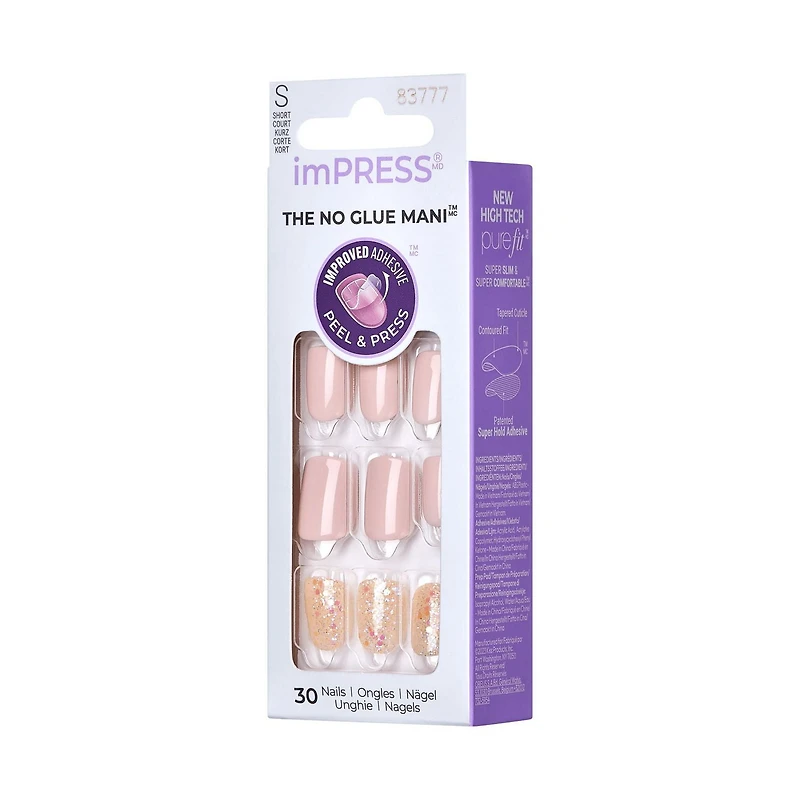 KISS ImPRESS Press-On - 30 faux ongles, courts Ongles à coller.