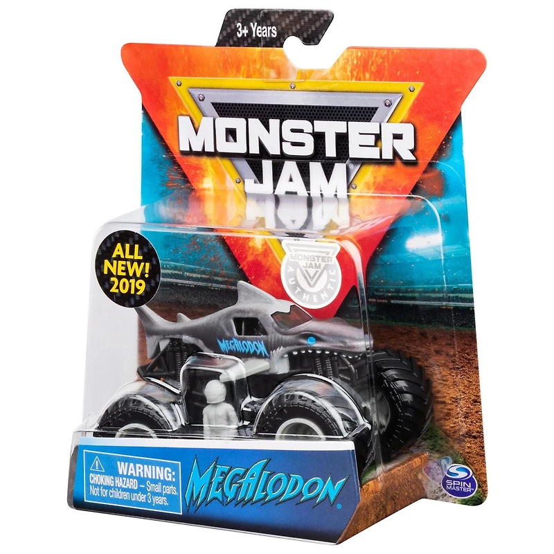 Monster Jam, Official Megalodon Monster Truck, Die-Cast Vehicle, Over Cast Series, 1:64 Scale