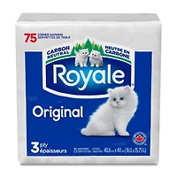 Royale Dinner Napkins, 3 ply, 75 paper napkins