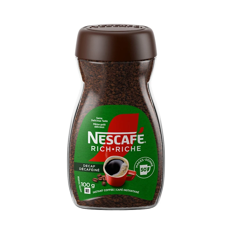NESCAFE Café instantané Riche Décaféiné, ajoutez simplement de l’eau chaude