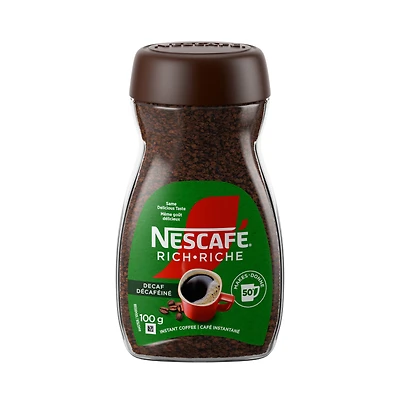 NESCAFE Café instantané Riche Décaféiné, ajoutez simplement de l’eau chaude