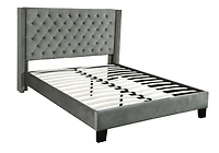 Natalia Queen Size Platform Bed, Grey