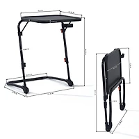 Homy Casa Ensemble de 2 tables à dessin réglables avec roulettes, tables d’appoint pliantes portatives avec plateau inclinable, porte-gobelet et roulettes verrouillables, noir