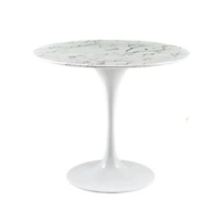 Brenleigh Marble Tulip Dining Table,with Carrara Marble Top – A Stylish and Elegant Dining Table Featuring a Classic Tulip Design, Perfect for Modern Dining Spaces