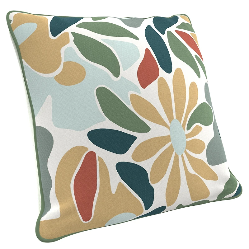 HOMETRENDS 16" x 16" Botanical Outdoor Toss Cushion, Fade Resistant