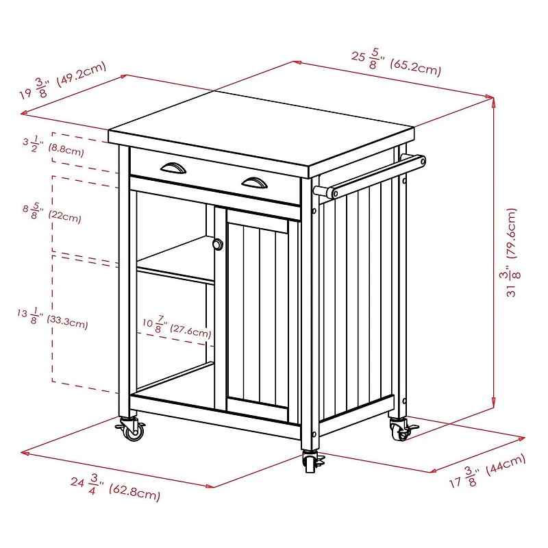 20727 Timber Kitchen Cart