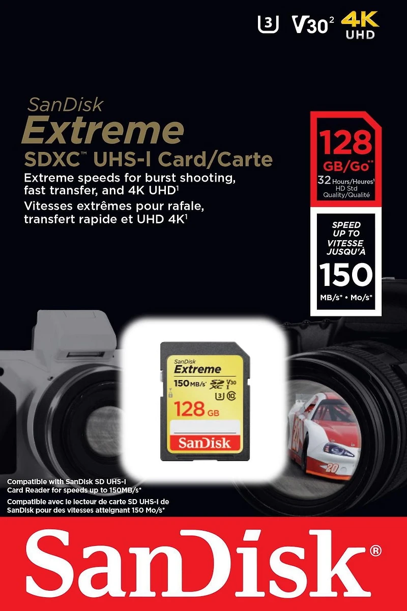 SanDisk Extreme® SDXC™ UHS-I card, 128GB - SDSDXV5-128G-CWCIN