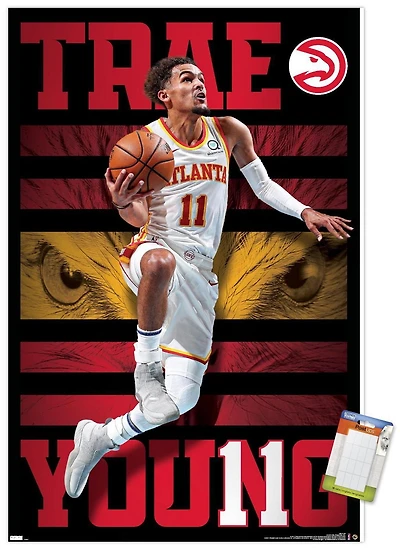 NBA Atlanta Hawks - Trae Young 20 Wall Poster, 22.375" x 34" Framed