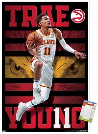 NBA Atlanta Hawks - Trae Young 20 Wall Poster, 22.375" x 34" Framed
