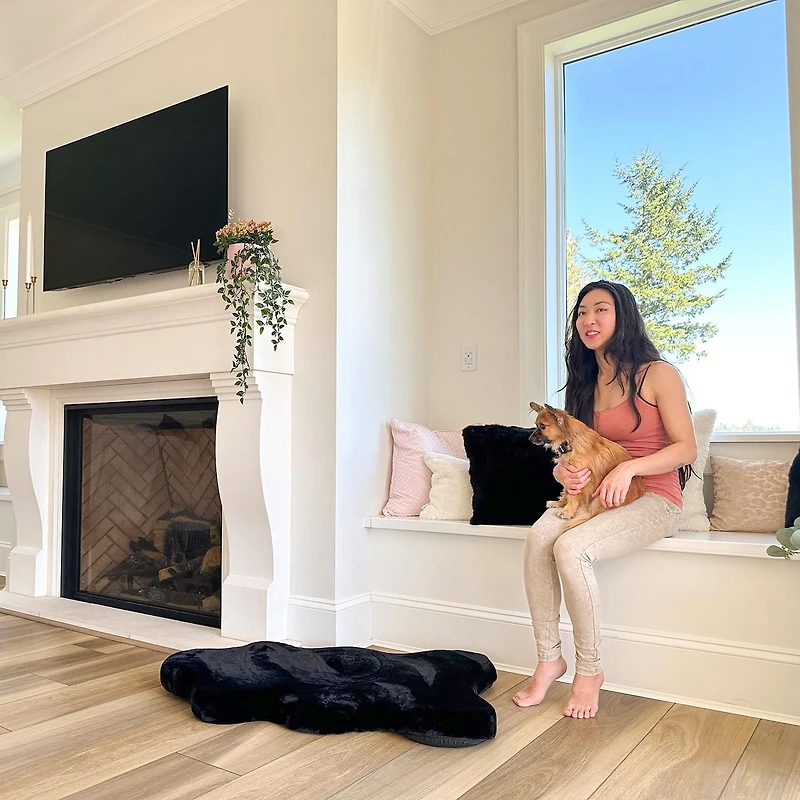 Instachew SORA Hide Shape Dog Bed Blush Small