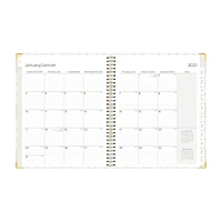Agenda journalier/mensuel Blue Sky Sheridan Gold, format moyen, année 2021