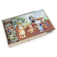 Bluey, Coffret de 5 puzzles en bois pour les familles et les enfants à partir de 3 ans