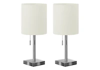 Monarch Specialties  Luminaire, Ensemble De 2, 17"h, Lampe De Table, Port Usb Inclus, , Teinte Ivoire / Crème, Contemporain