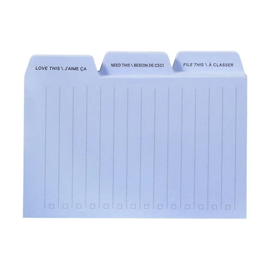 Feuillets à motifs Post-it®, paquet d’onglets, bleu 3.9 po x 2.9 po (99mm x 73mm)