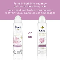 Antitranspirant vaporisateur à sec 72h de protection Dove Nourishing Secrets Parfum fleur de lotus protection antibactérienne contre les odeurs 107g