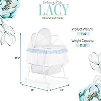 Dream On Me Lacy, Portable 2-in-1 Bassinet and Cradle, #442