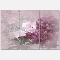 Designart Vintage Purple and Pink Flowers II Canvas Wall Art